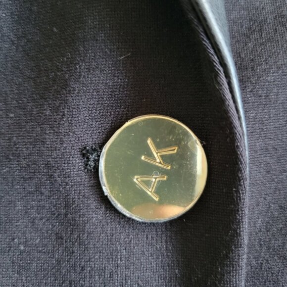 New Anne Klein Black Blazer with Faux Leather Accents. - Picture 6 of 8